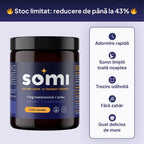 Borcan de jeleuri SOMI cu 1mg melatonină: adormire rapidă, somn liniștit toată noaptea, fără zahăr, aromă de mure